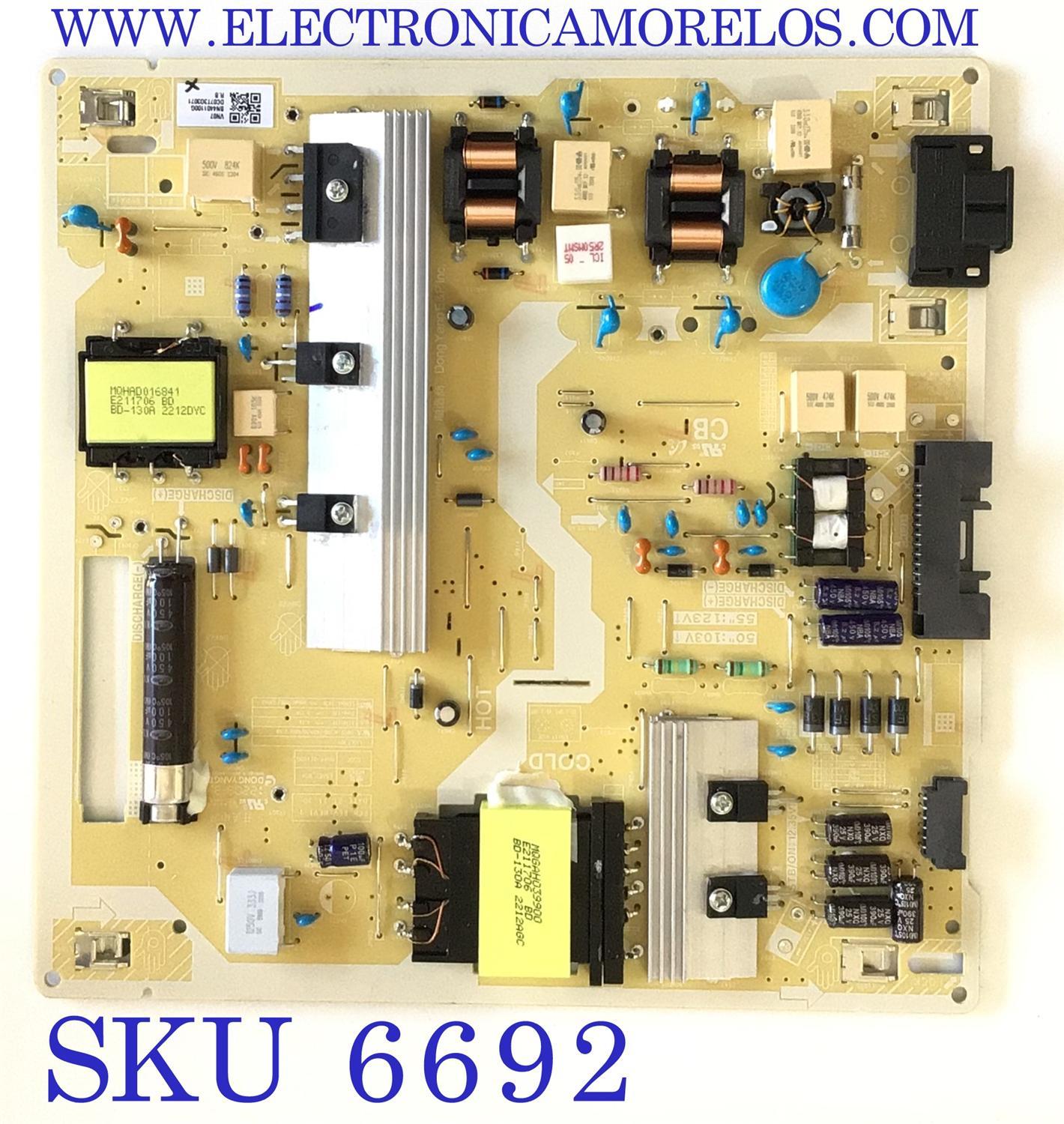 FUENTE PARA TV SAMSUNG / NUMERO DE PARTE BN44-01100G / L55E7_BDY / BN441100G / PANEL CY-QB050HGCV1H / MODELO QN50Q60BAFXZA XA03